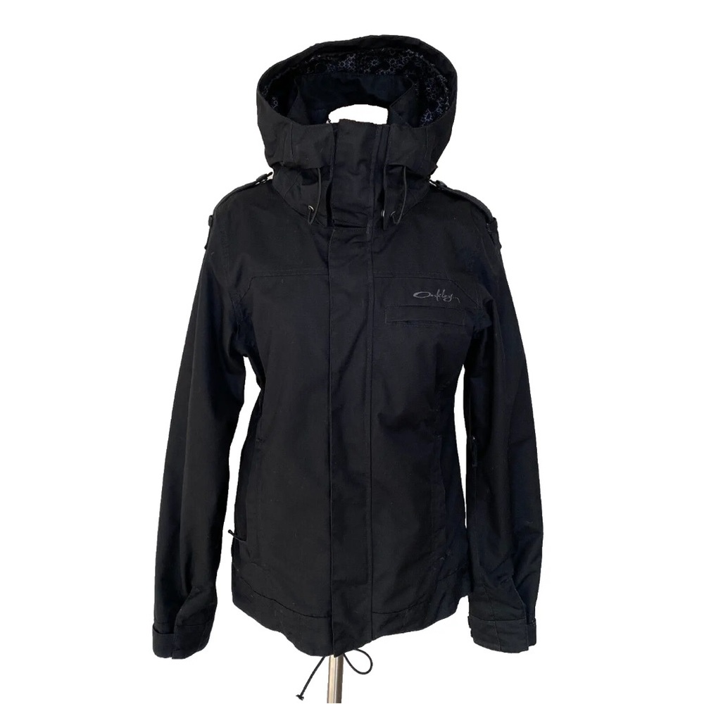 Oakley Ski Snowboard Jacket Womens Small Regular Fit Black Full Zip